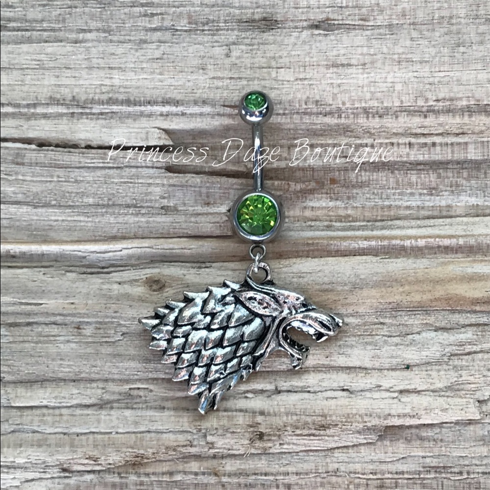 Green Double Gem Game Of Thrones Belly‎ Button Ring